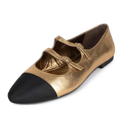 miss left Women Comfy Two Strap Buckles Flat Mary Janes Round Toe Lovely Party Casual Dress Shoes Size 4-16 US