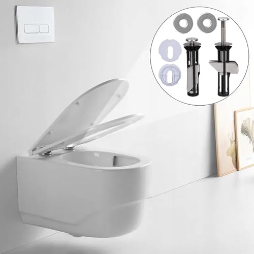 Universelle Toilettensitzschrauben und -schrauben Toilettensitzbefestigung Schnellfreigabe obere Scharniere Befestigung Universelle Ersatzteile 2 Pack