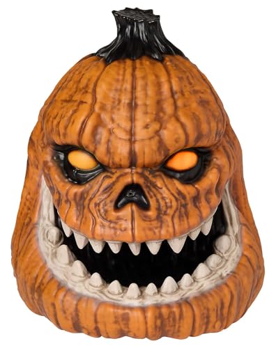 Spirit Halloween Light-Up Talking Pumpkin Animated Prop Indoor and Porch Halloween Dcor Motion-Activated Prop Multi Color