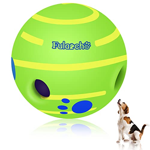 Dikeiuta Giggle Ball Interaktives Hundespielzeug für aggressives Kauen, dicker, lustiges Wackelgeräusch beim Schütteln oder Rollen, 12 cm Cover