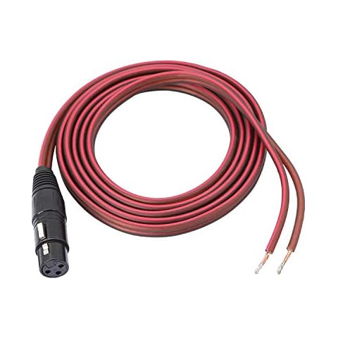 XLR Speaker Cable, Speaker Bare Wire to XLR Plug Gold Plated XLR 3 Pin Male Connector Replacement Audio Cable Open End for DJ/PA Amplifier Subwoofer Mixer (XLR Female 2M) Cover