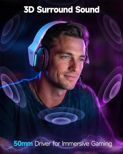 Image of AOC Wired Gaming Headset, Headphones for Xbox Series PS5 PC Switch, White