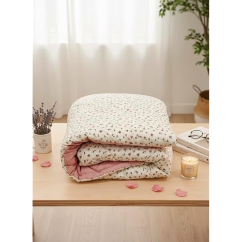 Image of Utopia Bedding Premium Ultrasonic Punch AC Comforter Blanket - Quilted Microfiber Floral Pattern, Lightweight Hypoallergenic All‑Season Blanket for Bedroom (228x228 Cm)