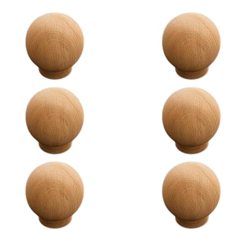 Image of Steam Beech Wood Drawer Knob /Cabinet Door Handle /Door Knobs /Knob for Drawers /Wardrobe Handle (1.5 Inch) Pack of 6-| 3 Years Warranty |