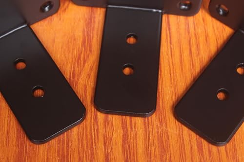 image for MHMYDZ 16 Pack - 4 inch Black Hidden L Shelf Bracket (1/5 Inch Thicked