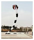 TUTUTI Kites Mollusc Snake New Mollusc Kite Inflatable Exhibition 55m Three-Dimensional Tail (Size : 55m Black White)