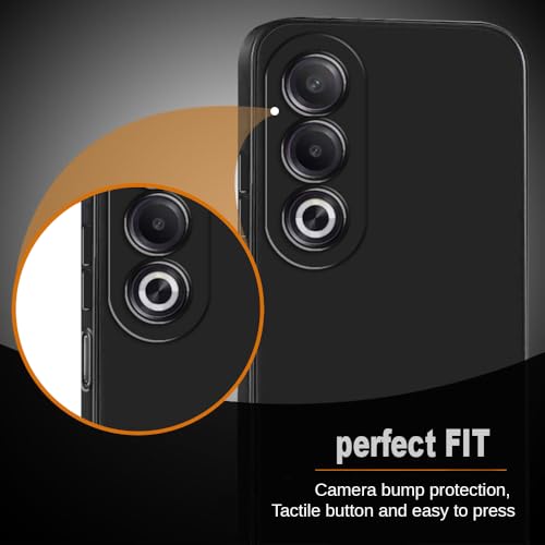 Image of Back Cover for Oppo A3 Pro 5G / K12x 5G | Full Camera Protection | Premium Liquid Silicon Case | Flexible Bumper Case for Oppo A3 Pro 5G / K12x 5G (Black)