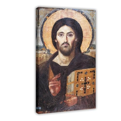 Toile Sainte-Catherine du Christ Pantocrator : le decor mural spirituel pour bureau