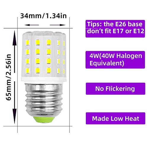 Lienngke 2 Pack Led Light Bulb Refrigerator Replacement Ac 100-265W 3.5W E26 40W Halogen Equivalent Daylight White 6000K 500Lm Kitchen Medium Screw Base Corn Non-Dimmable T10 #TOP3