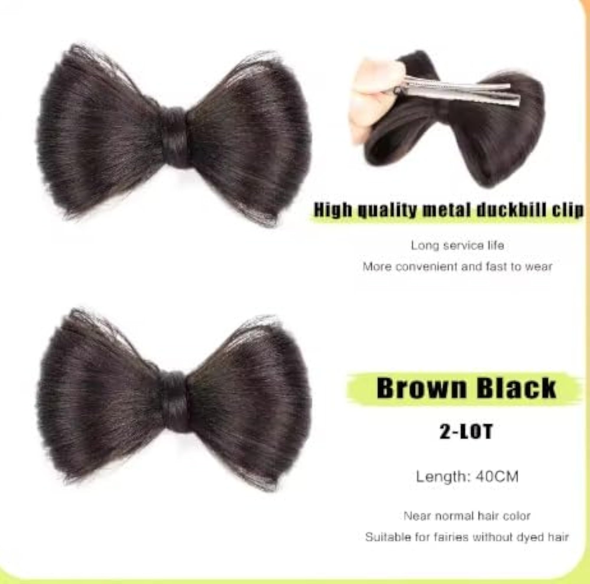 Hair Bow Knot Design Ponytail Extensions, 2 Styles with Barrette