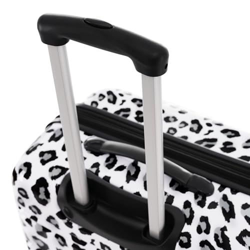Hardshell Luggage Set 3 Pcs Spinner Suitcase Lightweight, Expandable Design 20" 24" 28" in White and Black Leopard3