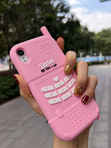Filaco Pink Silicon Case Compatible With Iphone Xr 6.1Inch, 3D Cute Pink Retro Phone Case, Soft Protective Cover For Women Girls #TOP3