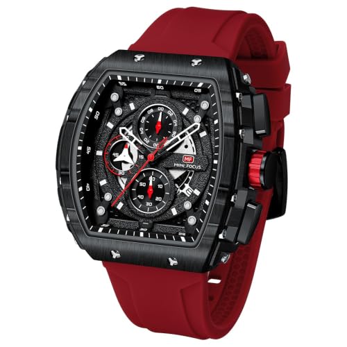Image of Mini Focus Men's Multifunctional Chronograph Watch for Men with Date, and 24-Hour Sub-Dial, Water Resistant Square Dial Unique Design for Sports, Party, Gifting - (MF0399G)