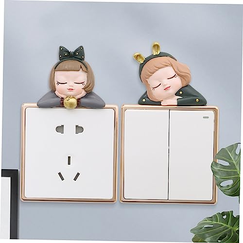 Pegatinas de chicas para enchufes que ocultan imperfecciones en paredes infantiles 7