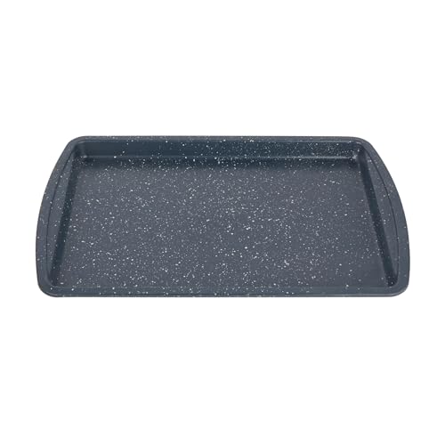 Russell Hobbs RH00998EU Bandeja de horno antiadherente, 38 cm, de la colección Nightfall Stone sin pfoa, utensilio de cocina para hornear galletas, para hornos de 220 °c, acero al carbono, mármol azul