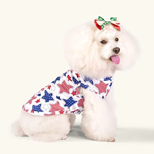 Image of CuteBone Dog Shirts 2-Pack Soft Pet Clothes Breathable Summer Vest for Small Puppy and Stretchy Cat Apparel