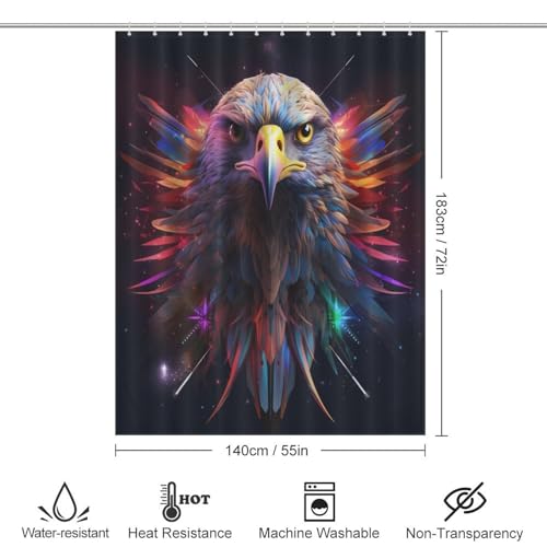 Rideau de douche imperméable anti-éclaboussures pour baignoire 140x183cm