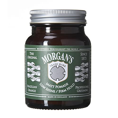 Morgan's Pomade Hair Styling Matt Pomade for Men, Low Shine and Strong Hold, Ideal for Pomps, Quiffs and Side Fades, Brazillian Orange Fragrance 100g