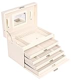 Schmuckkoffer mit 4 Schubladen (jede 29,5 x 17 x 2,5 cm) zum Herausnehmen, eine optimale Übersicht und reichlich Platz für Ihre Kostbarkeiten