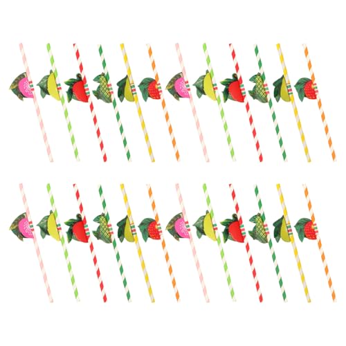 Pitillos de papel con forma de fruta SOLUSTRE 50 pcs miniatura 1