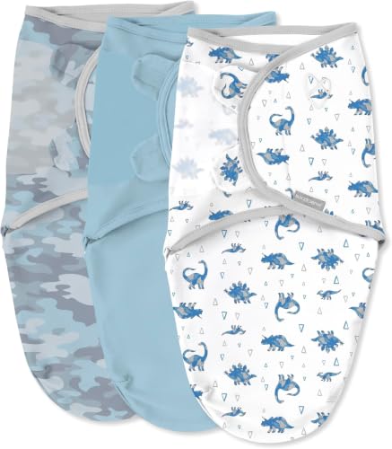 Image of SwaddleMe by Ingenuity Original Swaddle, Size Small /Medium, for Ages 0-3 Months, 7-14 Pounds, Up to 26 Inches Long, Baby Swaddle Blanket Wrap, 3 Count (Pack of 12)