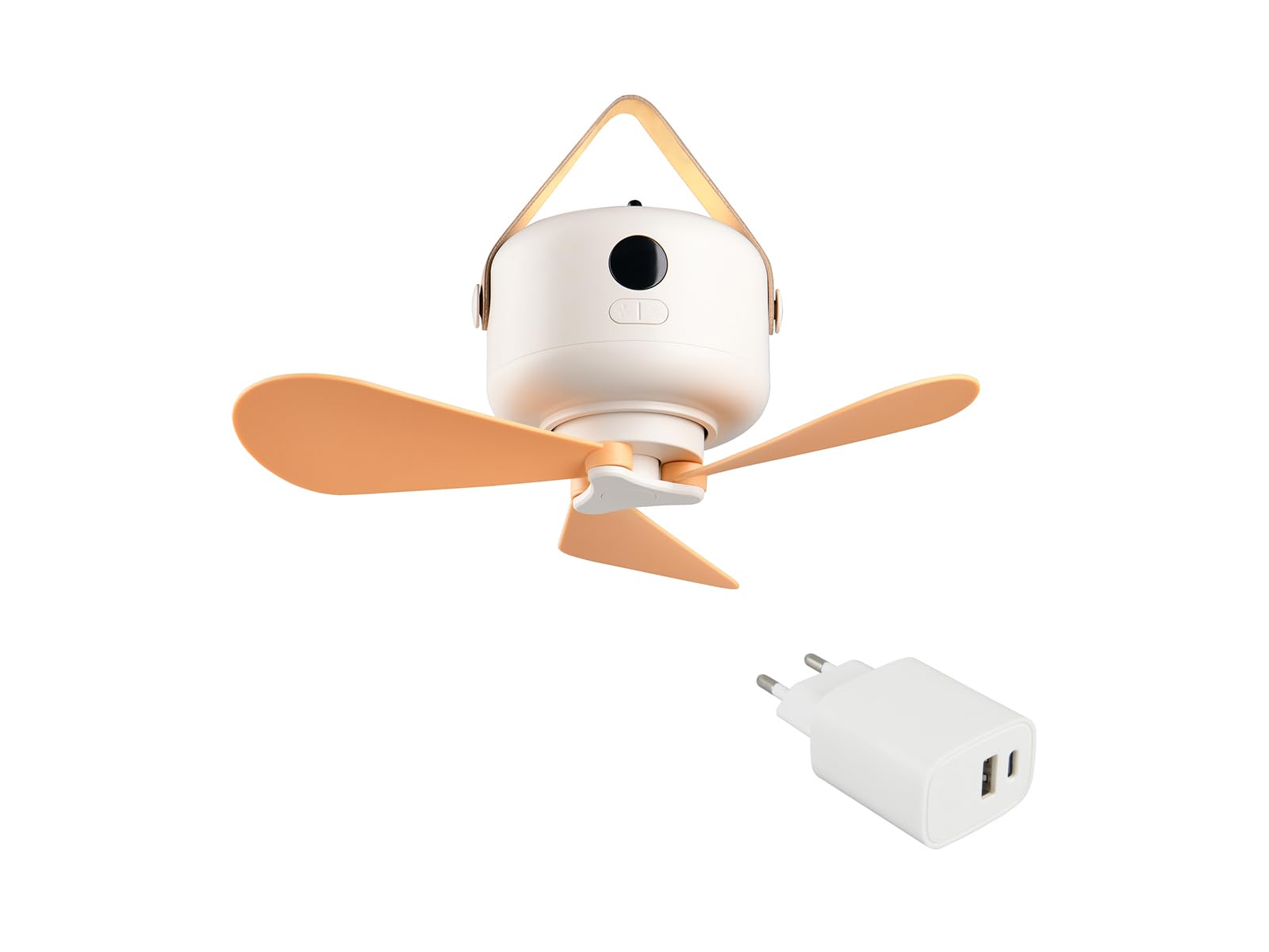 meineWunschleuchte Petit ventilateur de plafond sans fil avec lumière et télécommande, rechargeable par USB, Ø 27 cm