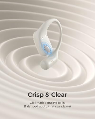 Image of Lytmi CozyFit Open Ear Headphones, 0.23oz Ultra-Light Comfortable Wireless Earbuds, 0.6mm Thinnest Earhooks, Bluetooth 5.4, Clear Audio, 30 HRS Playtime, IPX5 Waterproof Earphones with Mic-White