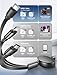LISEN Multi Charging Cable, 3 in 1 Retractable Charging Cable, Retractable Car Charger with Type C/L/Micro USB Ports for iPhone 17 16 15 14 Pro Max/Samsung Galaxy S25/PS/Kindle, All Devices