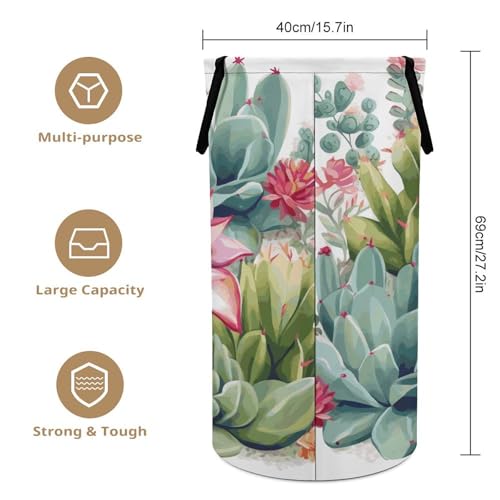 Panier à linge imperméable pliable vert grand format avec poignées