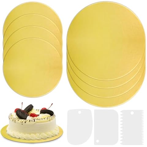 REJOECE Pack of 8 Gold Cake Plates Cover