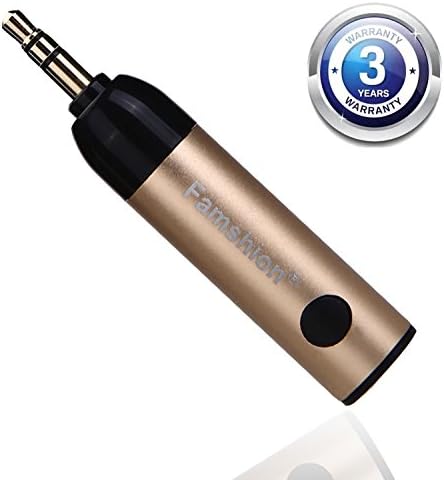 Bluetooth Receiver AUX Audio and Bass Boost Adapter for Car AUX / Home Stereo /Headphone/ Speaker/ PC/ Earbuds with Bluetooth 4.1 Gold