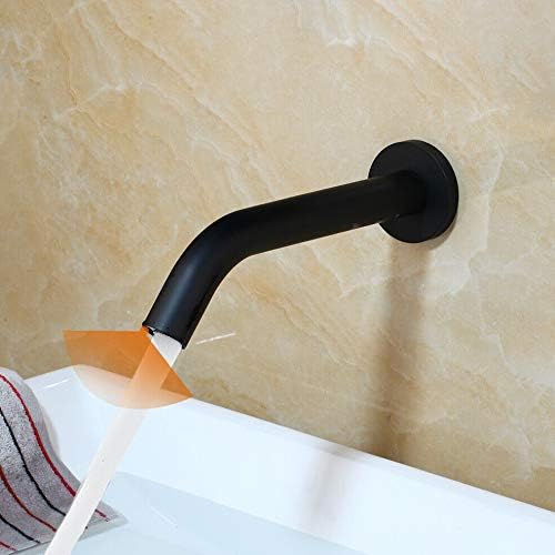 Yanksmart Touchless Black Single Cold Bathroom Vessel Sensor Faucet Wall Mounted Basin Sink Tub Mixer Taps