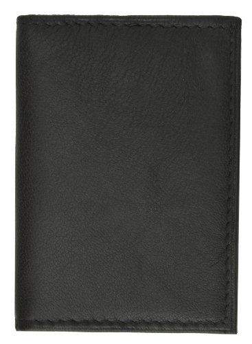 MARSHAL Mens New Black Leather Lamb Bifold Mini Wallet #662