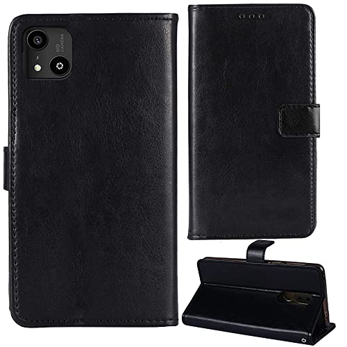 Tnviud Flip Premium Retro Business Cuir Housse Coque Étui pour Logicom Le Five 5' Cas Magnétique Téléphone Couverture Protecteur Portefeuille Cover Case Support Book Stand (Noir)