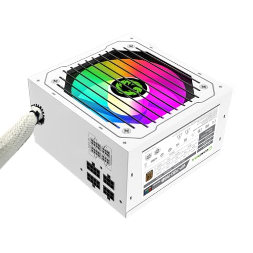 GameMax VP-Series 700W 80 Plus Bronze Power Supply (No Power Cord Included) - 700W GameMax VP-Series VP-700-RGB, Semi-Modular, Single Rail, 120mm RGB Fan, ATX PSU | White - Image 4