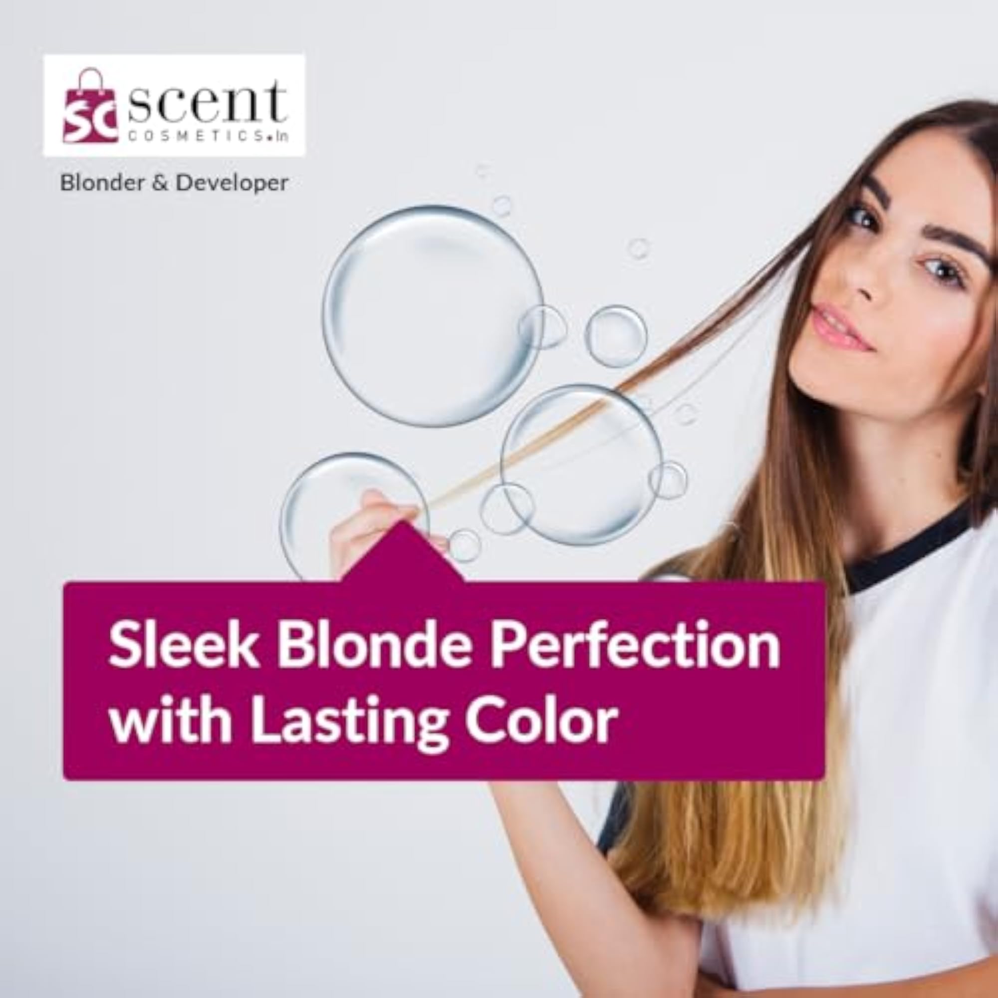 Scent Cosmetics Hair Blonder Bleaching Powder with Cream Developer