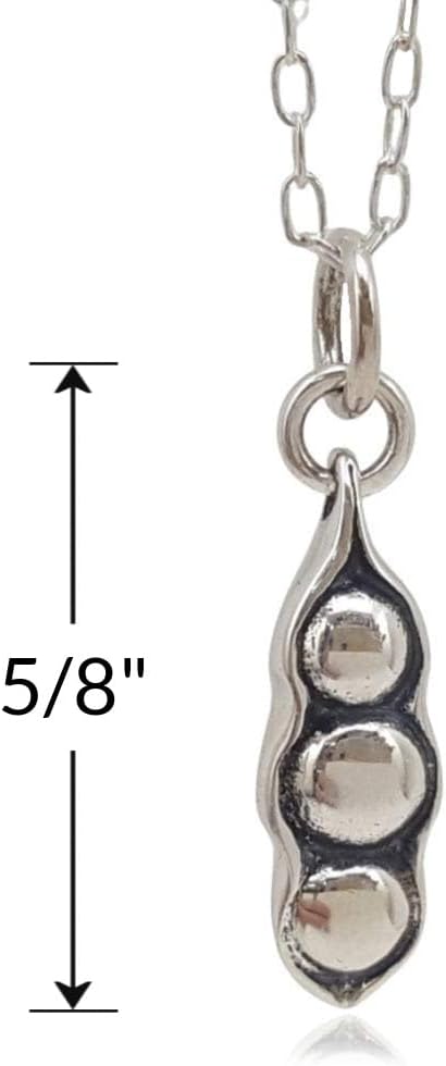 EnCharmed Sterling Silver Three Peas in a Pod Charm Necklace, Trio Family Love Pendant Jewelry, 18"