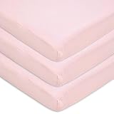 American Baby Company 15' x 33' Fitted Bassinet Sheet, 100% Natural Cotton Jersey Knit, Pink, Soft Breathable, for Girls, Pack of 3
