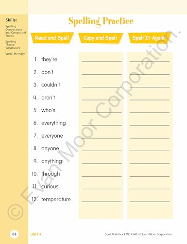 Evan-Moor Skill Sharpeners: Spell & Write, Grade 4 - Thumbnail 4