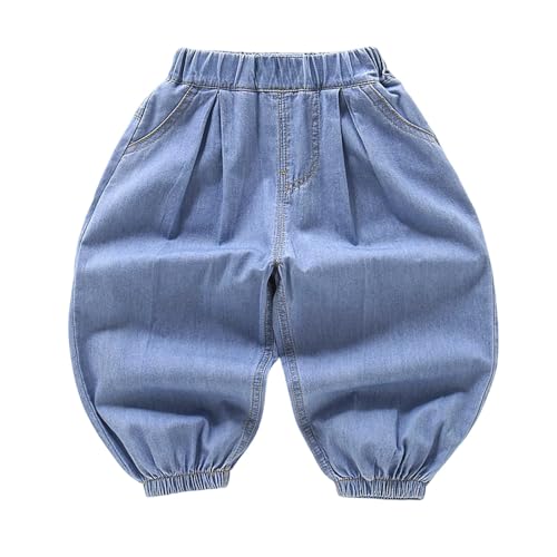 Pantalones harem para niñas de diseño holgado transpirable con puños elásticos suaves