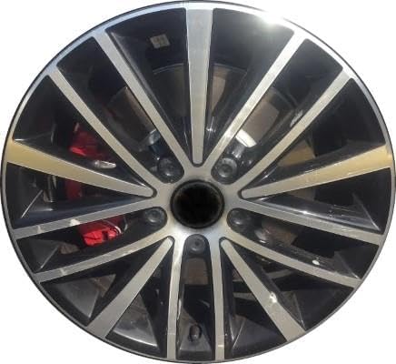 17x7 inch Aluminum Wheel Rim for 2015-2016 Volkswagen Jetta 5 Lug Machined Face with Painted Black 15 Spokes