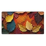 Base en caoutchouc antidérapant : notre tapis de clavier rétro coloré imprimé feuilles est équipé d'un fond en caoutchouc antidérapant de 3 mm d'épaisseur pour garantir que le sous-main reste fermement en place. C'est un excellent choix à des fins diverses, offrant une surface stable idéale pour le bureau ou les grands utilisateurs de tapis de souris