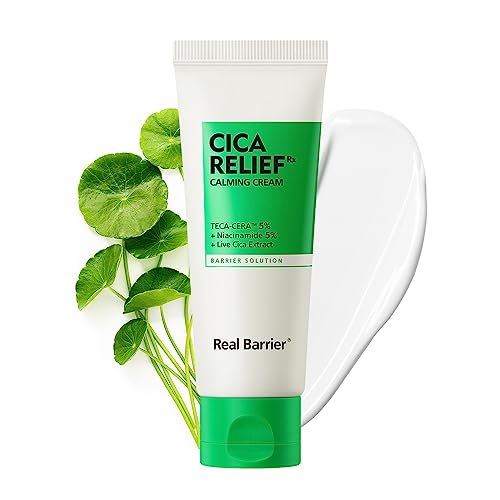 Real Barrier Cica Relief Rx Calming Cream 60ml, 2.02 fl. oz.| Redness Relief, Moisturizing & Soothing Skin Lotion for Red Trouble Spot | Sensitive Skin Care | Fast Deep Hydration | Korean Skincare