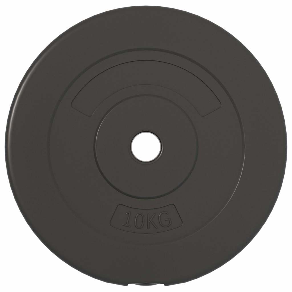 Set di dischi da 30 kg, 4 dischi da 2 x 10 kg, 2 x 5 kg, con rivestimento in plastica, non danneggiano il pavimento, per barre da 2,5 cm