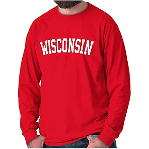 Wisconsin Simple Traditional Classic Long Sleeve Tshirt Men Women Red Cover