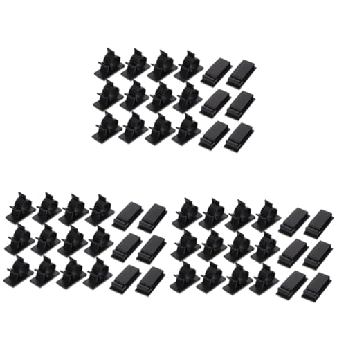 DOITOOL 54pcs Clips para Gestión de Cables Autoadhesivos Organizadores de Cables para Electrodomésticos y Cargadores Compactos y Fáciles de Instalar, Sujetadores de Cables para Escritorio y Uso en Casa miniatura 1