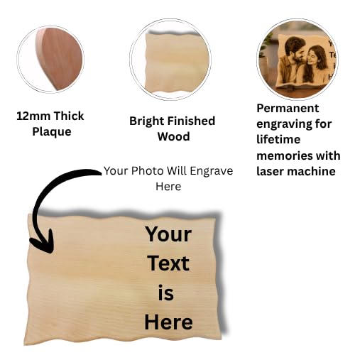 Image of Customized Personalised Engraved Wooden Photo Frame For Gift, All Shapes and Sizes for Everyone (ZigZag-6x9)