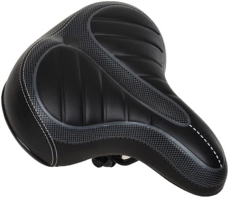 Healifty Mountain Bike Saddle Cushion with Water Resistant Stripe Design Narrow Front Wide Rear Seat Mat for Comfortable Support Sturdy Steel Base Bike Seat Pad