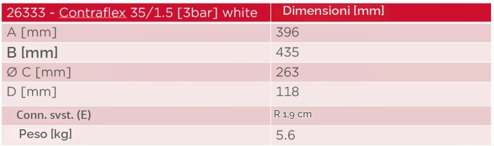 Flamco-Wemefa, 26333, 26333 a membrana del vaso di espansione Contra-Flex 35, 1,5 bar, secondo DIN 4751-2, bianco