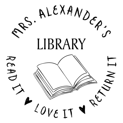 Custom Round Self-Inking Teacher Stamps | 40 Designs | Motivational Teacher Phrases | Grading Made Easy | Classroom, Teacher and Library Book Stamps (Read It, Love It Book)